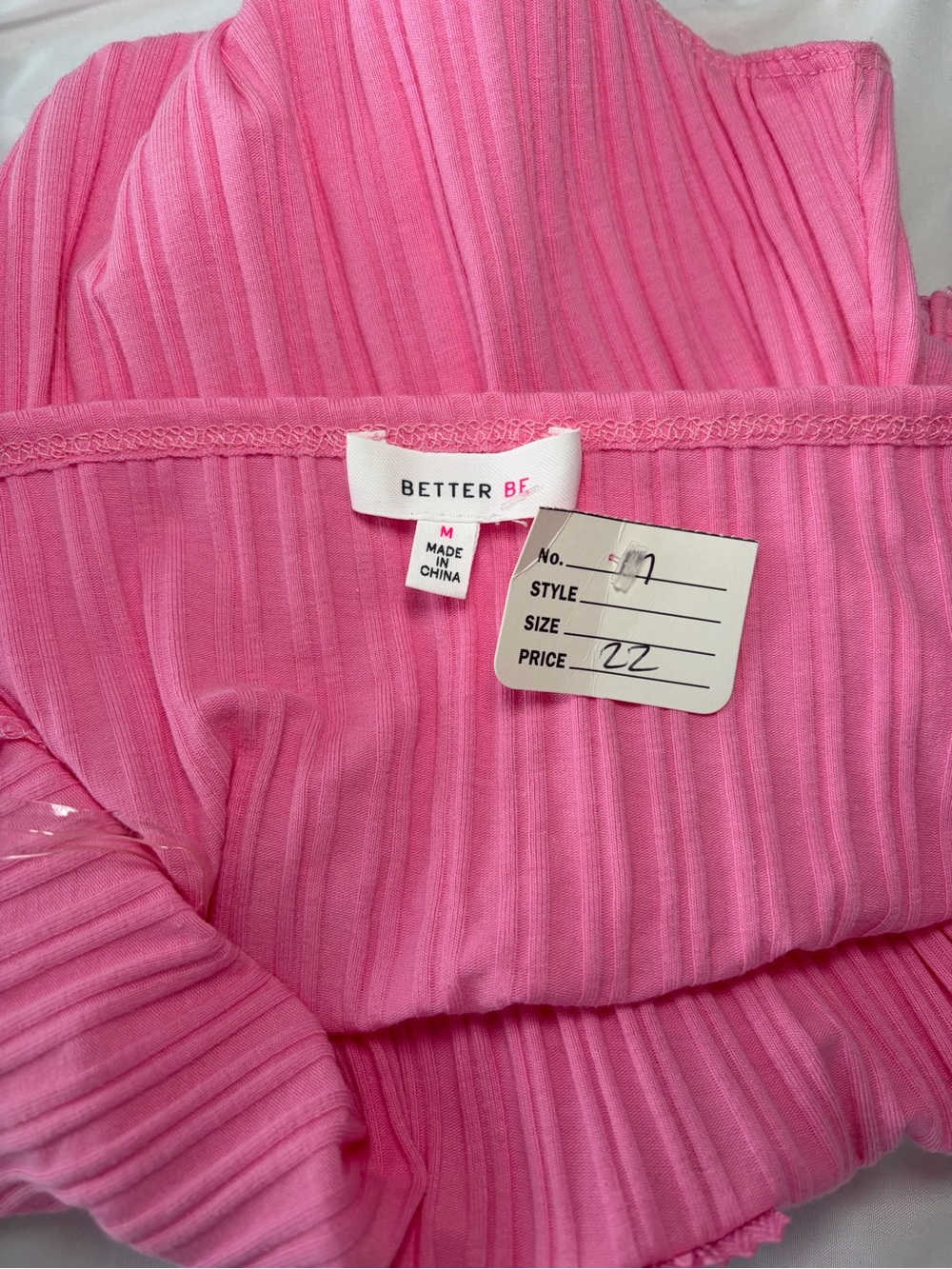 Pink Ribbed Halter One-Piece Bodysuit - Picture 4 of 5
